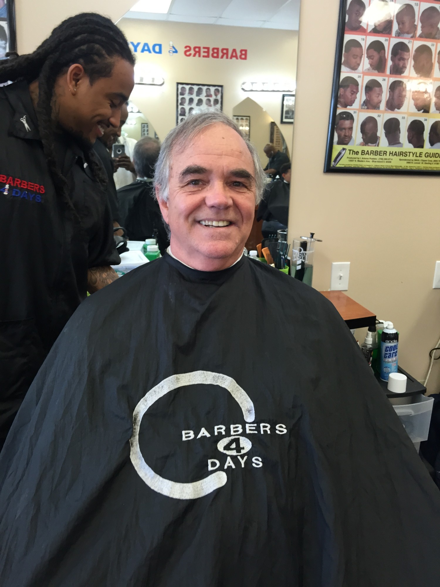 Happy client after a fresh cut at Barbers 4 Days